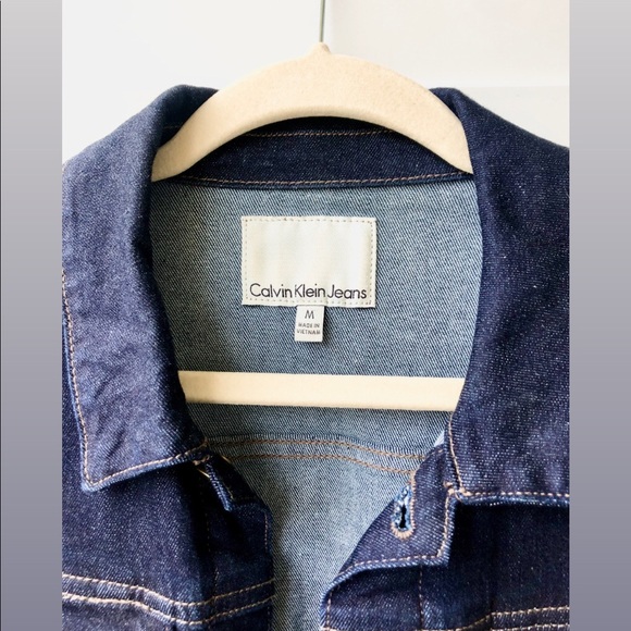 Calvin Klein Denim Dark Wash Jacket Size M - Picture 3 of 6